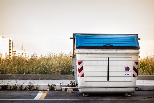 Professional rubbish clearance team at work