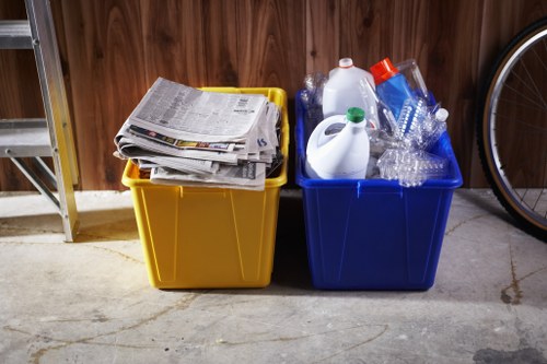 Professional garage cleanup in progress